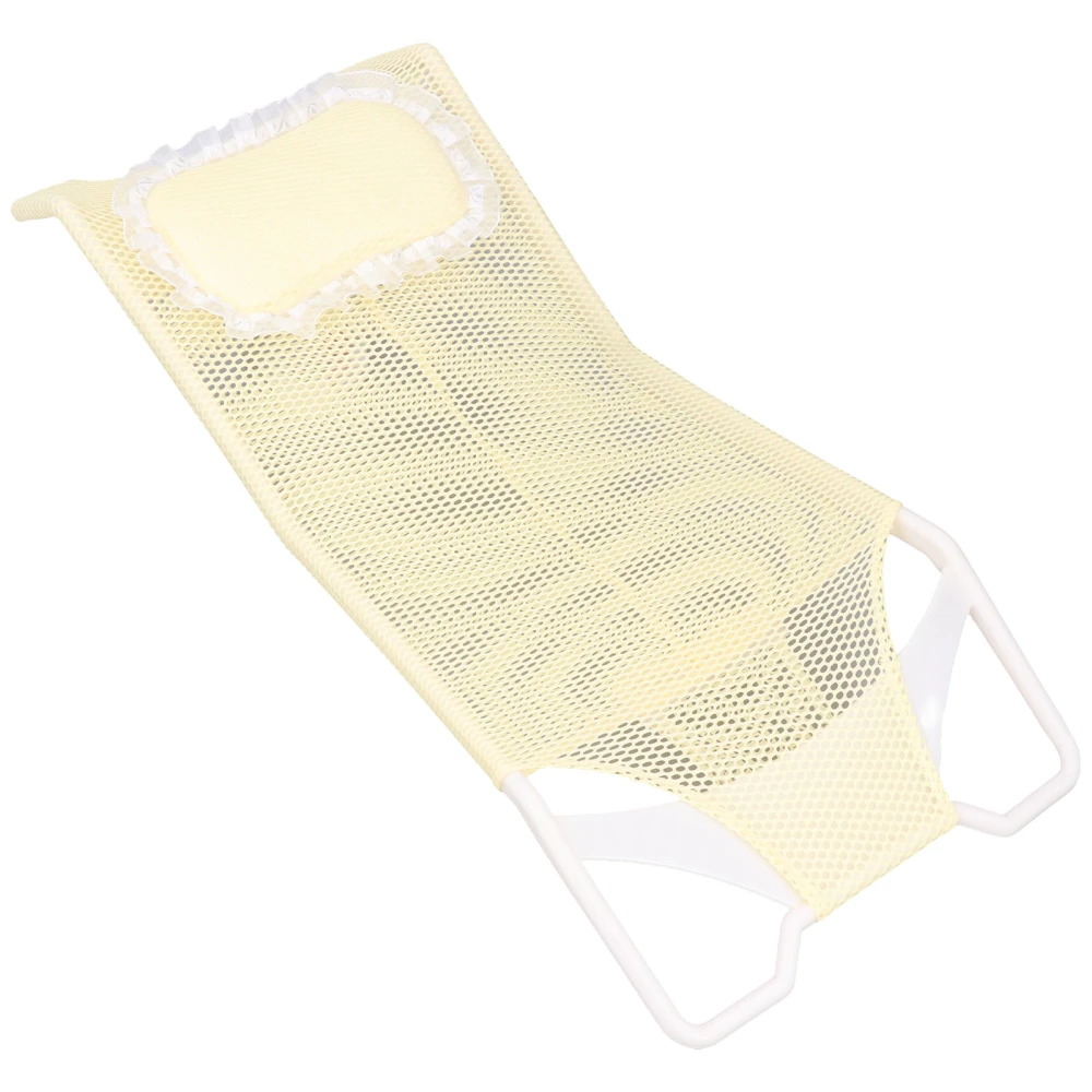 Foldable Newborn Baby Bathing Net Skid Resistance Safety Bathtub Support Mesh Yellow