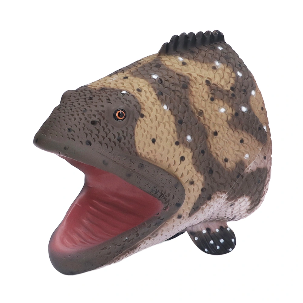 Sea Animal Hand Puppet Toy Lifelike Soft Vinyl Flexible Mouth Grouper Fish Hand Puppet for Kids