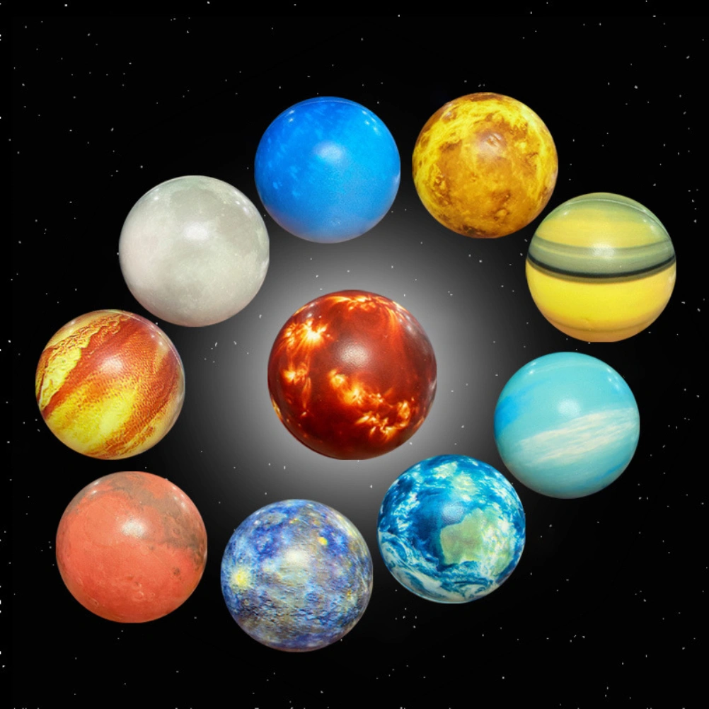 63mm Eight Planets Star Ball Toy Colorful Bouncy Sponge Ball Stress Balls Educational Toy for Kids