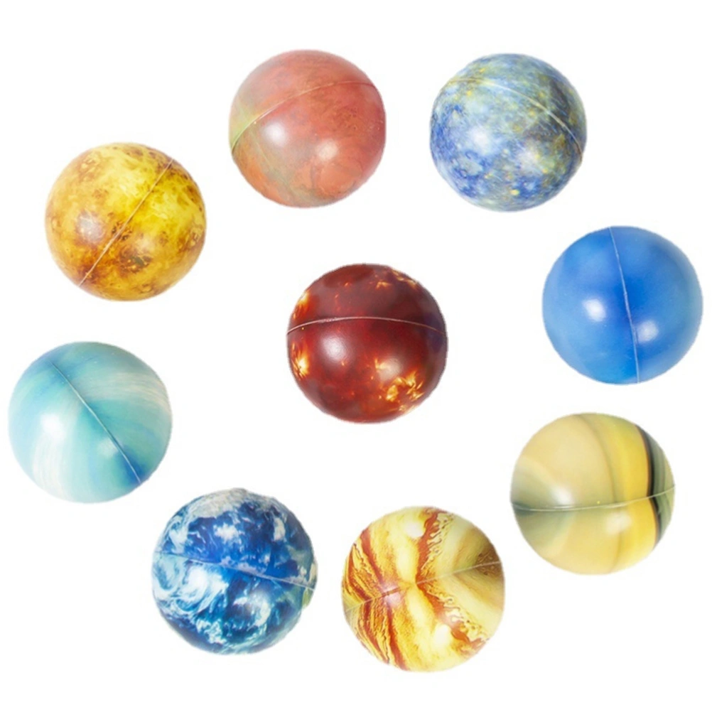 63mm Eight Planets Star Ball Toy Colorful Bouncy Sponge Ball Stress Balls Educational Toy for Kids