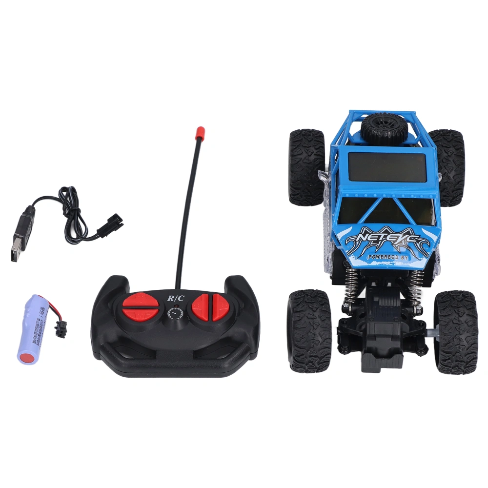 Remote Control Car USB Rechargeable Stable Chassis RC Off Road Vehicle Toy with Light Blue