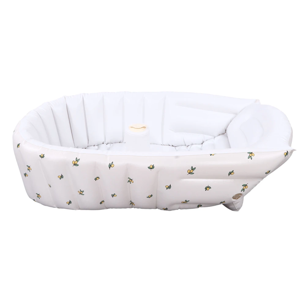 Baby Inflatable Bathtub Home Cute Exquisite Pattern Travel Portable Infant Foldable Bath TubOlive Pattern