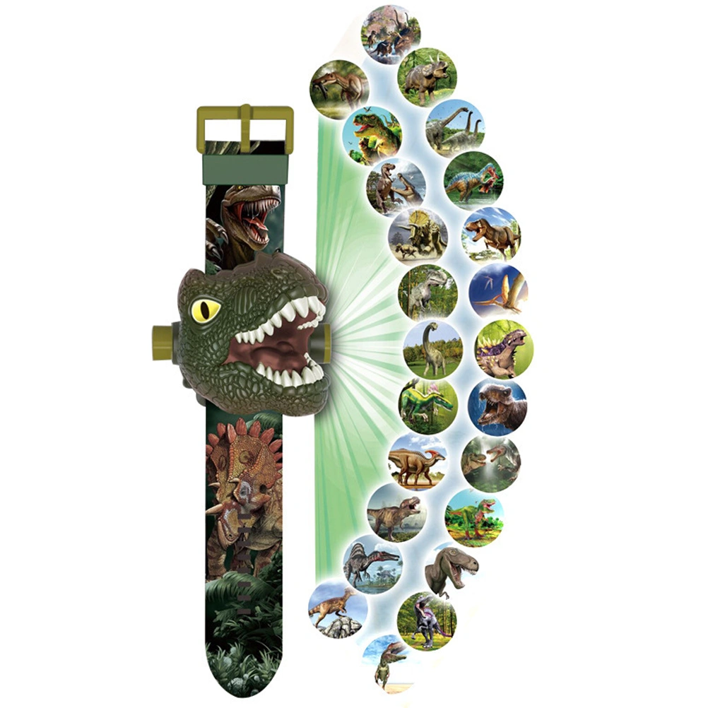 Kids 3D Projector Watch Toys 24 Patterns Luminous Watch Flip Projection Watch Electronic Toy
