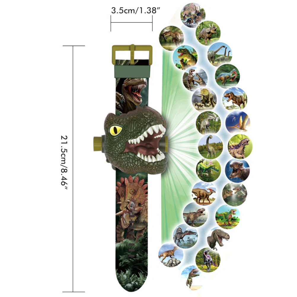 Kids 3D Projector Watch Toys 24 Patterns Luminous Watch Flip Projection Watch Electronic Toy