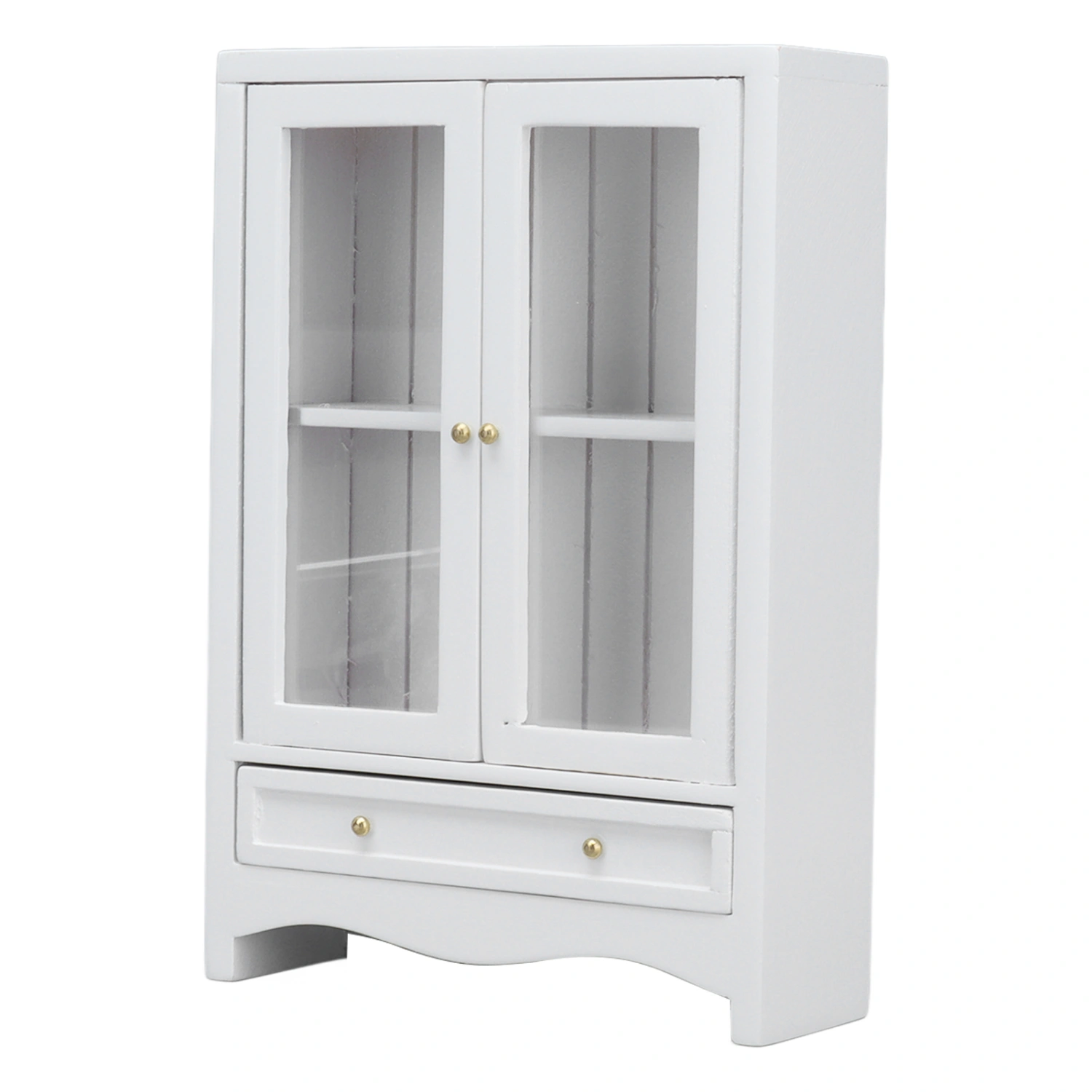 Dollhouse Cabinet 1:12 Doll House Mini Double Door Wooden Display Cabinet Bookshelf
