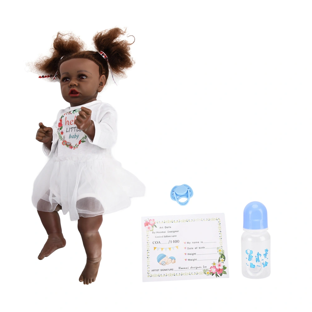 Reborn Baby Dolls Full Vinly Body African American Black Baby Girls Dolls 22 Inches with Clothes for Children