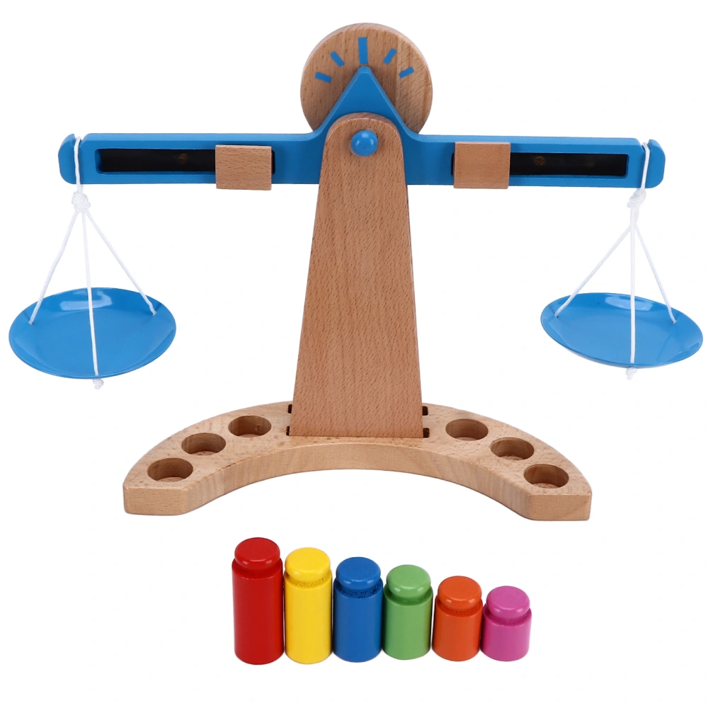 Wooden Weighing Scale Toy Set Educational Balancing Scale Toy Math Teaching Toy for Children