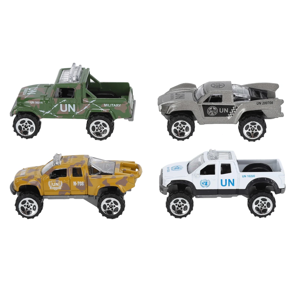 4pcs Off Road Vehicle Model 1/64 Scaled Alloy Lifelike Pickup Racing Toy for 3 Years Old AboveType A