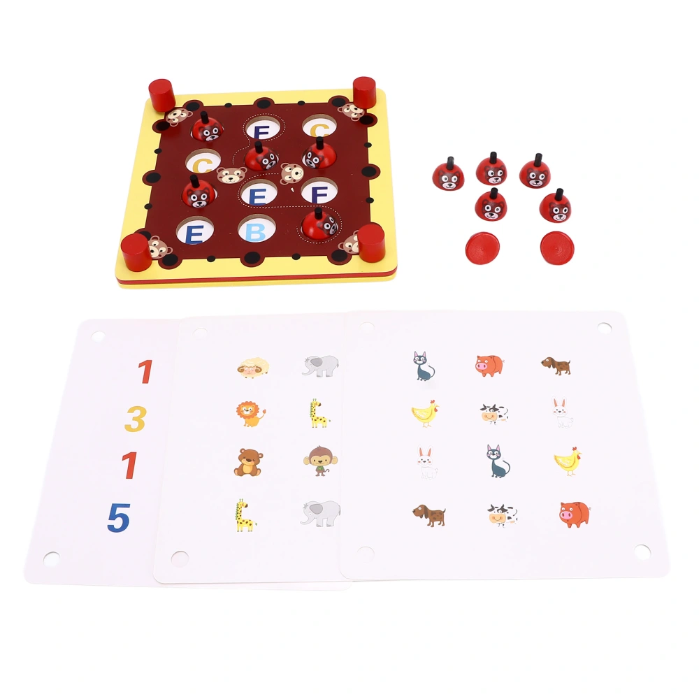 Kids Wooden Puzzle Toy Cartoon Bear Memory Training Chess Board Game Early Educational Toys