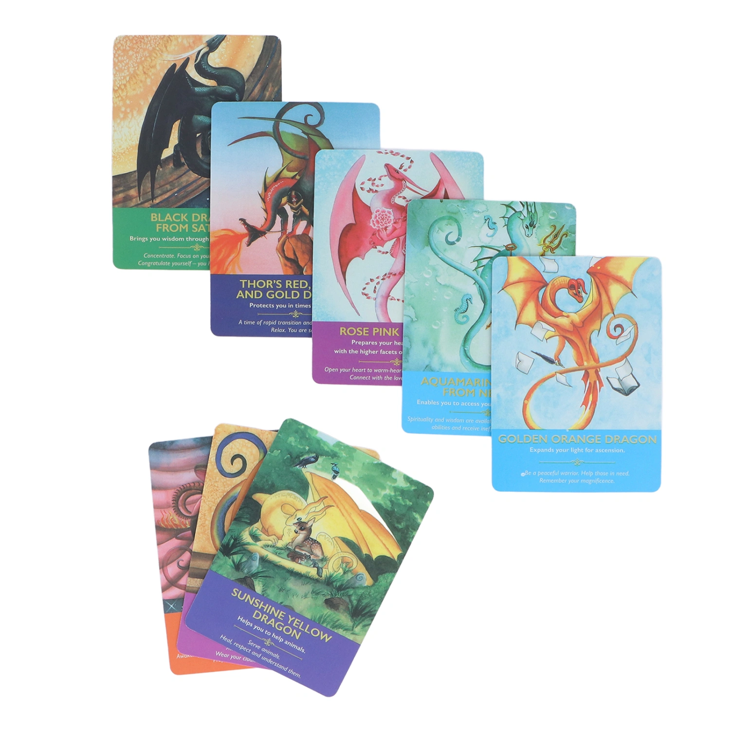 Tarot Cards Coated Paper Portable Interactive Dragon Oracle Cards for Divination Game