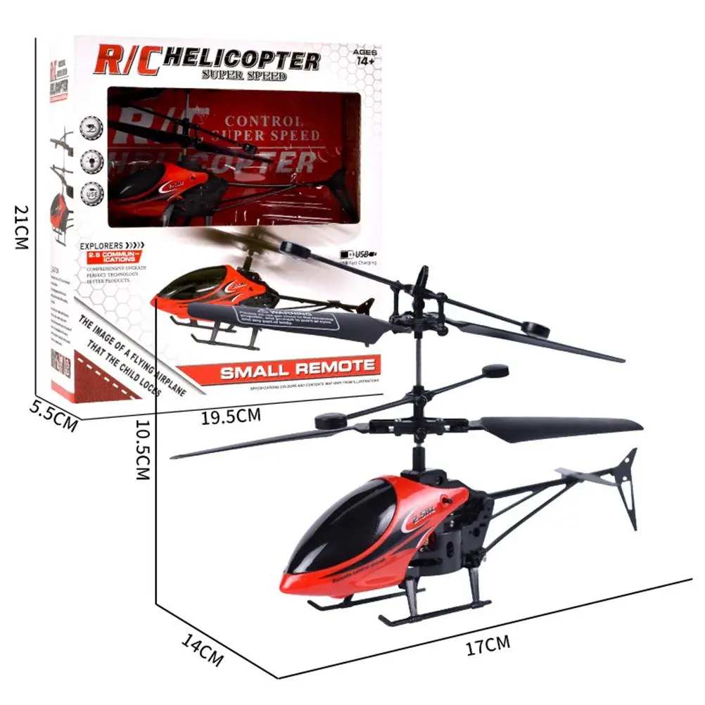 Remote Control Helicopter with Lights 2 Channel USB Charging Mini RC Helicopter for Outdoor or Indoor One Click Take off Landing Mini Aircraft Flying Toy