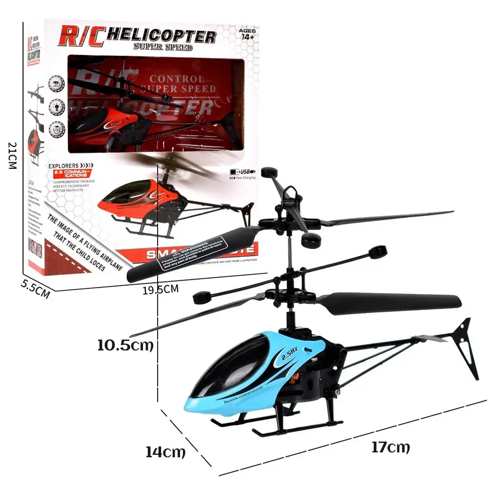 Remote Control Helicopter with Lights 2 Channel USB Charging Mini RC Helicopter for Outdoor or Indoor One Click Take off Landing Mini Aircraft Flying Toy