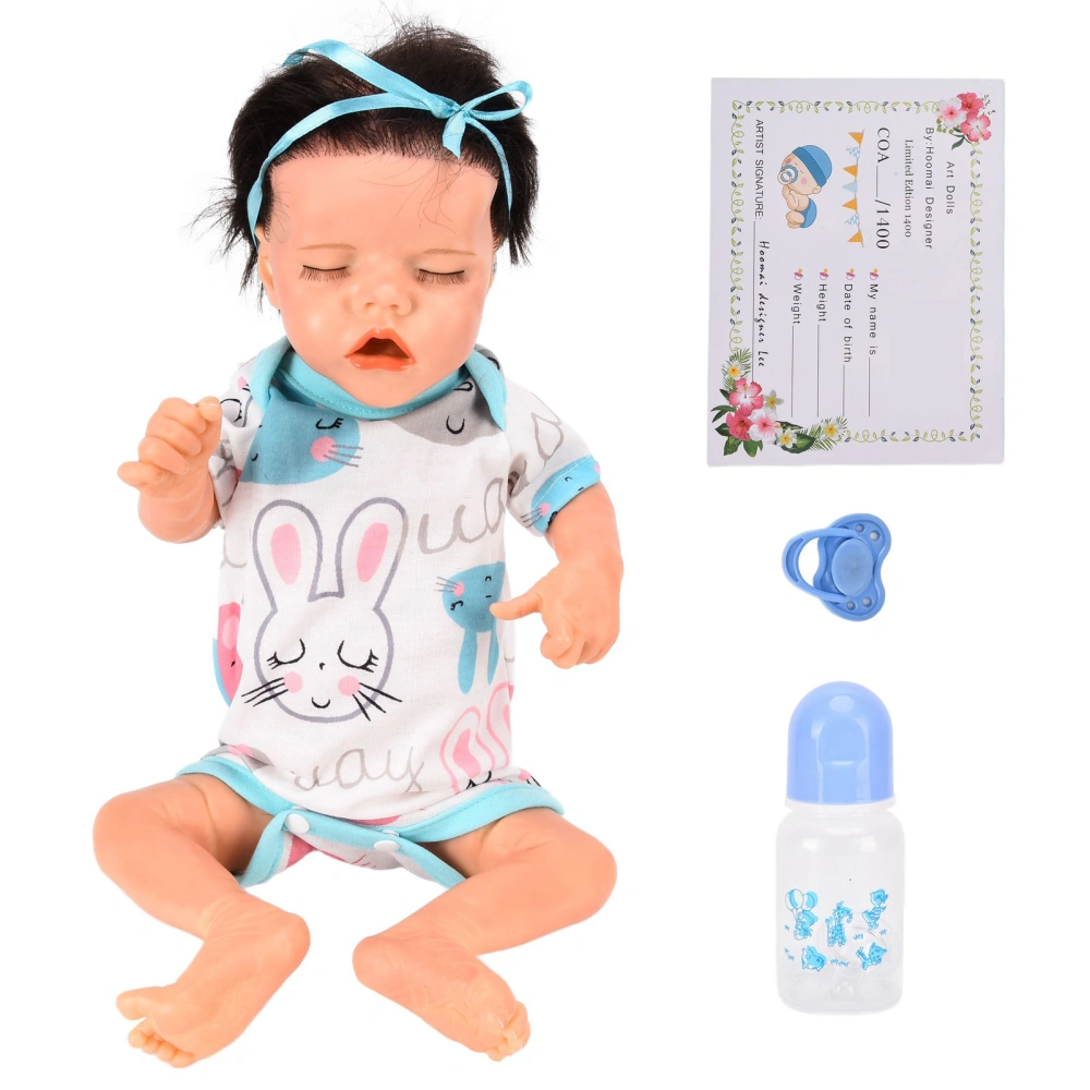 Reborn Baby Girl Doll 18 Inch Lifelike Cute Newborn Infant Doll with Clothes Hair Band Gift Toy Collection