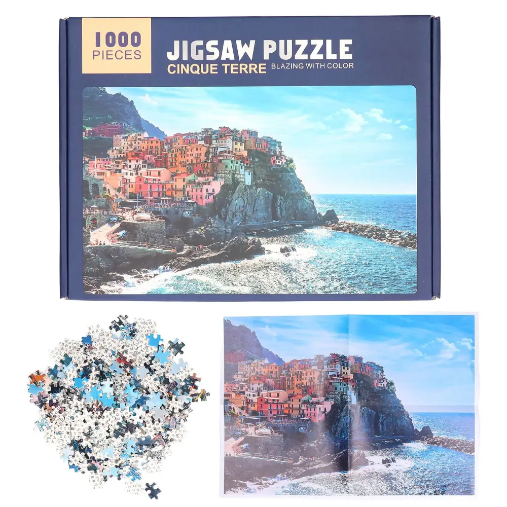 1000pcs Fishing Village Pattern Jigsaw Puzzle Family Puzzle Game Educational Toy for Children Adult