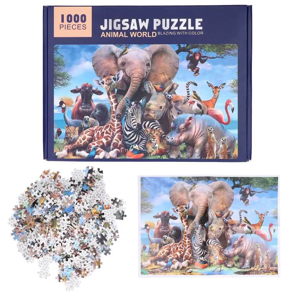 1000pcs Jigsaw Puzzle Animal Pattern Puzzle Game Educational Toy Holiday Gift for Adult Teenager