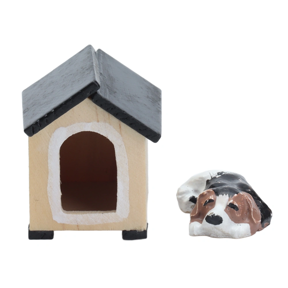 Dollhouse Dog Kennel Lifelike 1:12 Doll House Puppy Kennel Accessories for Children