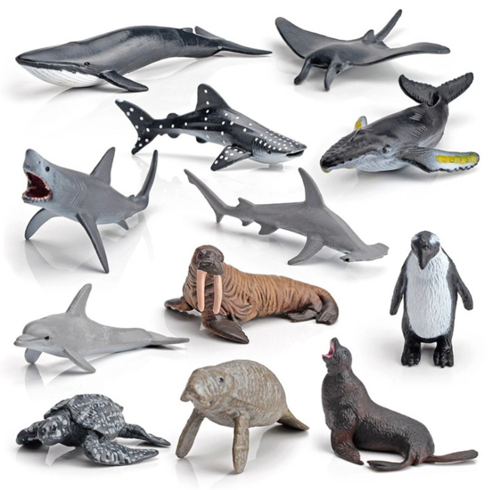 12Pcs Ocean Sea Life Simulation Animal Model Sets Figures Toys Children Educational Collection Gift Decoration Model