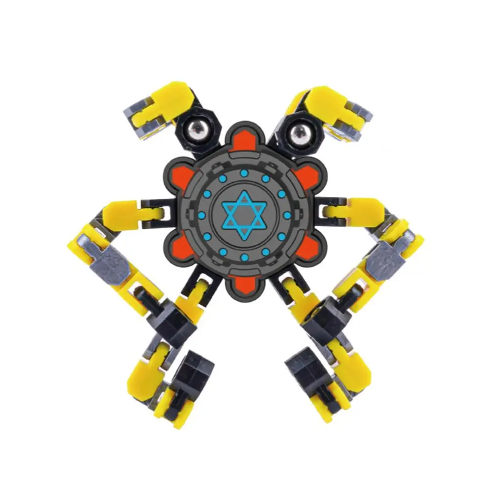 DIY Deformable Stress Relief Toy with Suction Cup Fingertip Rotary Gyroscope Chain Mechanical Toy for Kids and Friends