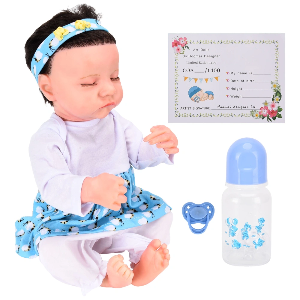 18inch Lifelike Reborn Dolls Soft Vinyl Washable Beautiful Clothes Baby Doll Toys with Milk Bottle Pacifier