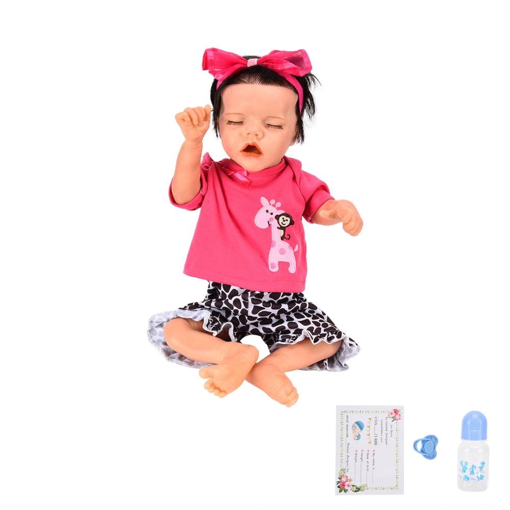 18inch Lifelike Baby Dolls Vinyl Movable Arms Legs Washable Reborn Baby Doll with Fashionable Clothes