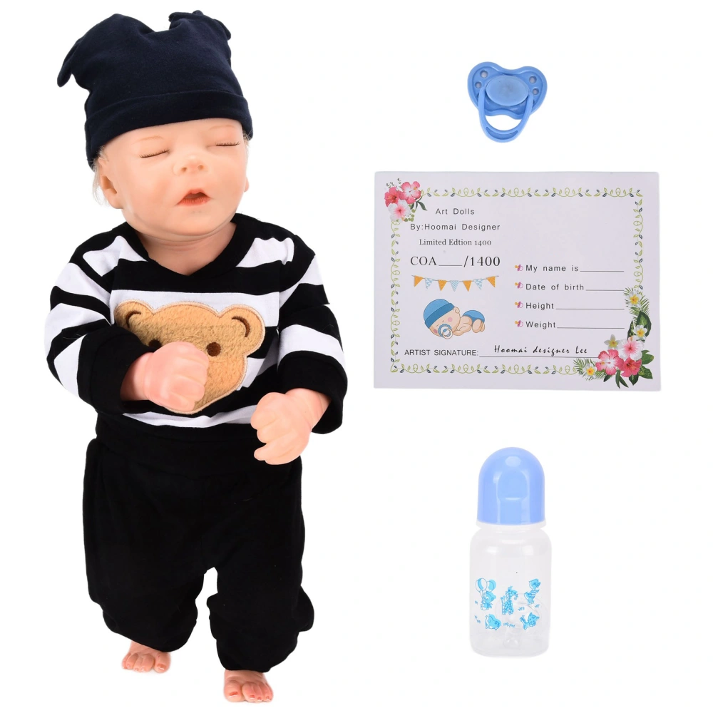 Reborn Baby Doll 18 Inch Newborn Infant Doll with Clothes Feeding Bottle Gift Collection for Children