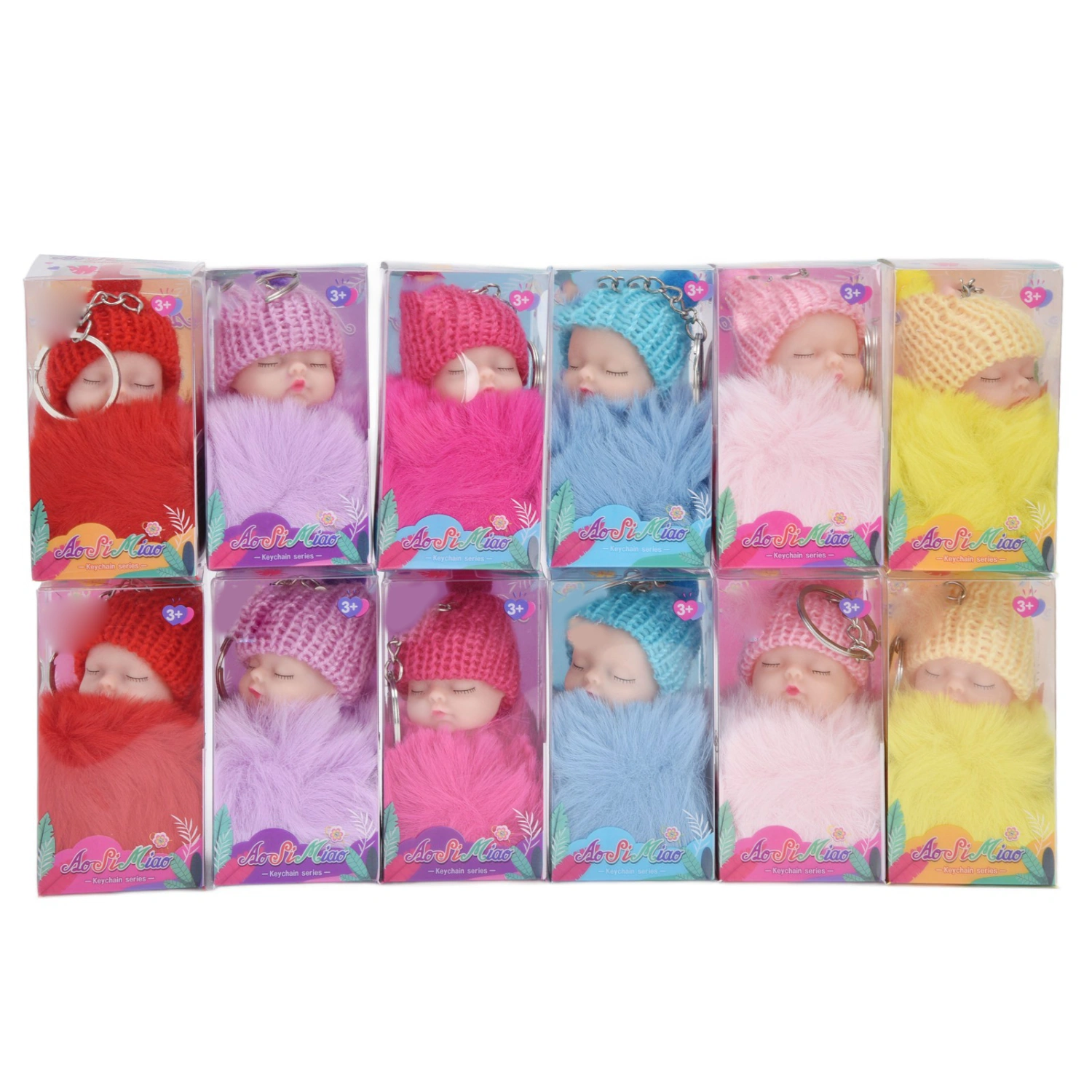 12 Pcs Lovely Tiny Dolls Princess Mini Doll Keychain Kit for Handbag Pendant Charm DIY Miniature Dollhouse