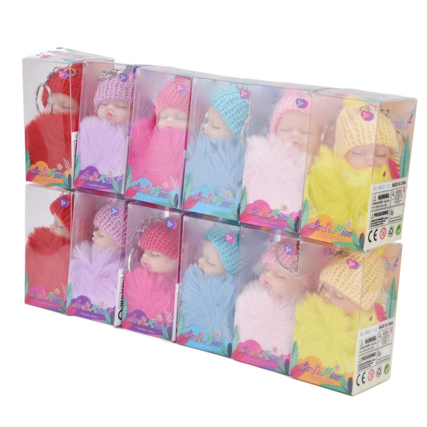 12 Pcs Lovely Tiny Dolls Princess Mini Doll Keychain Kit for Handbag Pendant Charm DIY Miniature Dollhouse