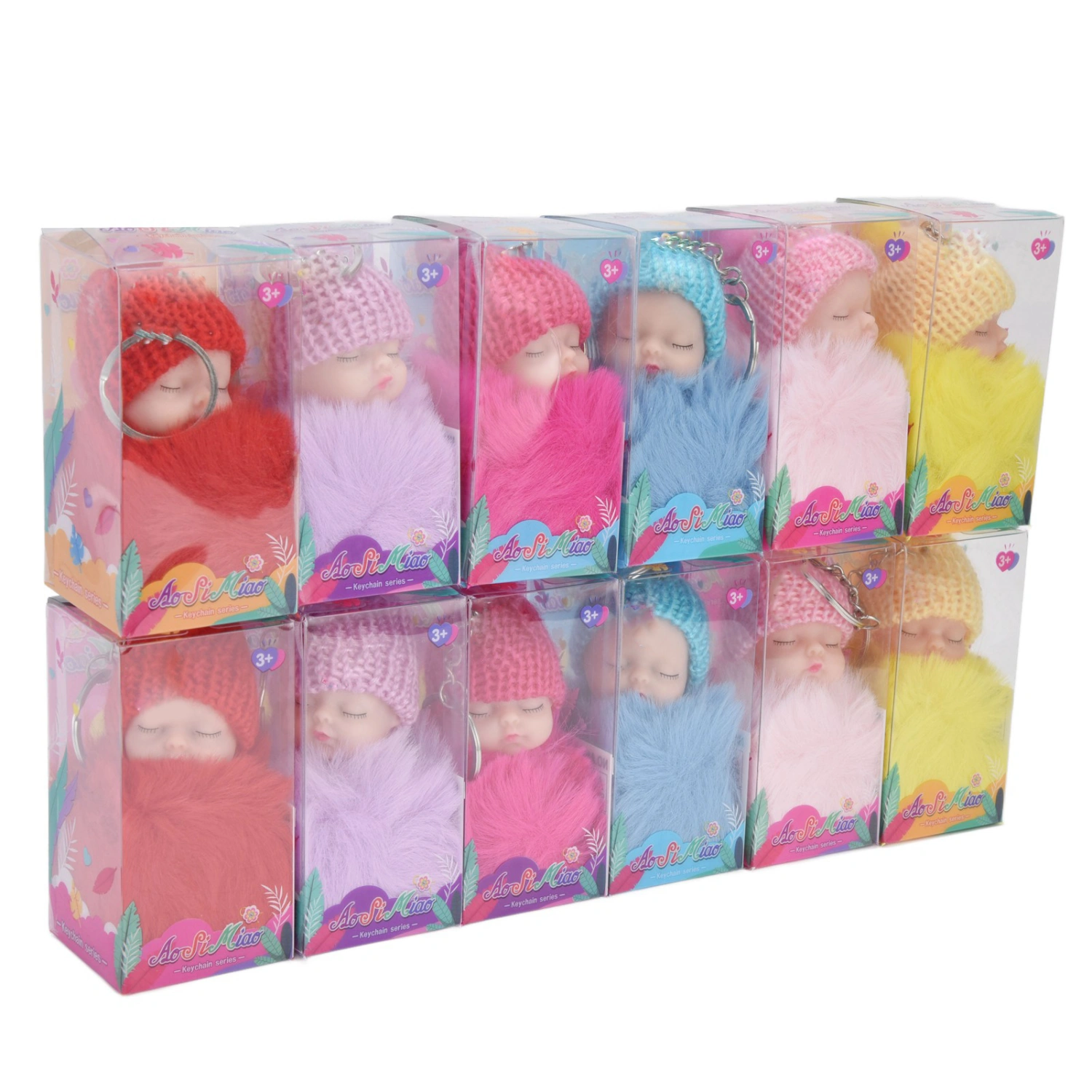 12 Pcs Lovely Tiny Dolls Princess Mini Doll Keychain Kit for Handbag Pendant Charm DIY Miniature Dollhouse