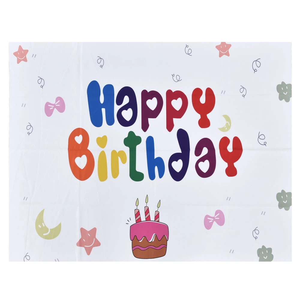 Happy Birthday Tapestry Cartoon Colorful Foldable Birthday Background Cloth for Kids Adults