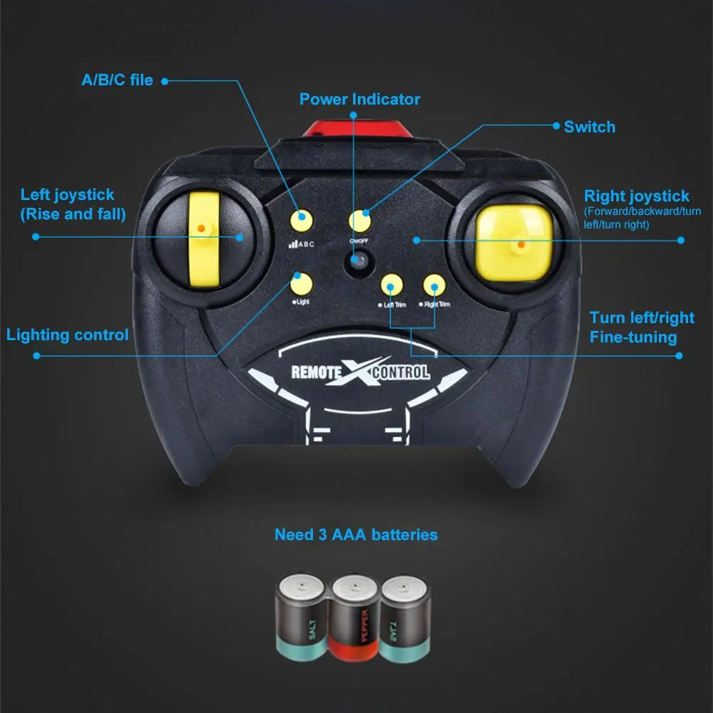 Remote Control Helicopter with LED Light Altitude Hold RC Helicopters Aircraft Indoor Flying Toy for Kids