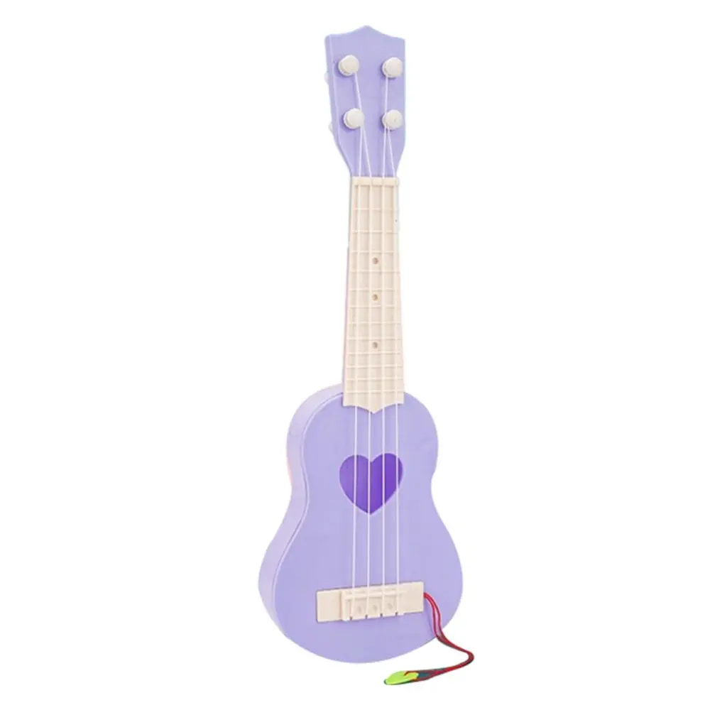 Kids Ukulele Guitar Simulation Instrument with 4 Adjustable Strings Mini Guitar for Skill Improving Kids Play Early Educational Toy