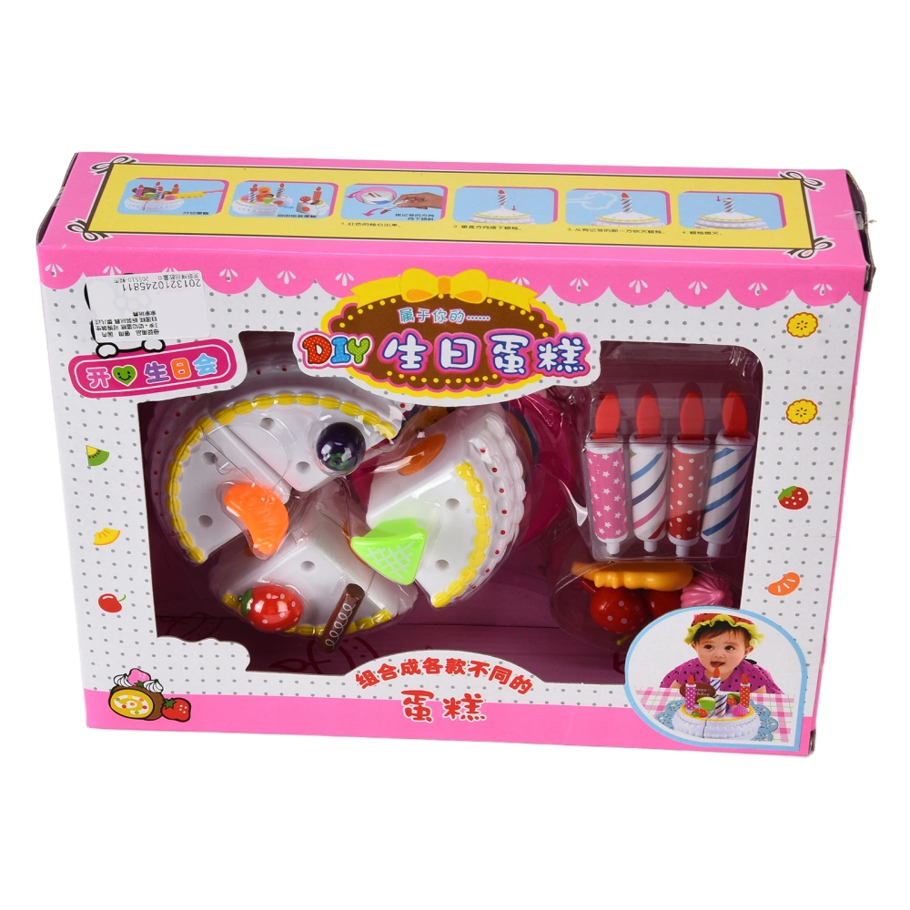 Birthday Cake Toy Pretend Play Food Toy Set with Candles for Girls Birthday Party Gift