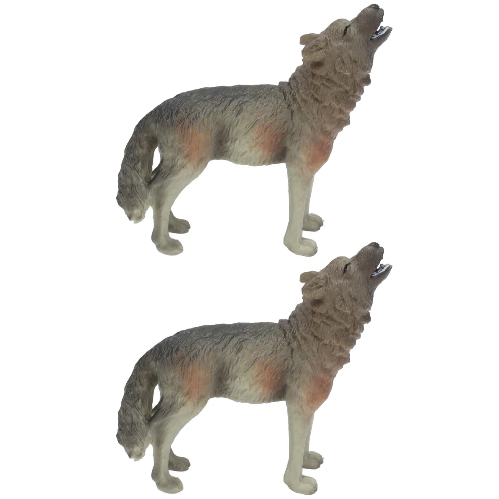 Wild Animal Roaring Wolf Figure Static Solid Plastic Lifelike Wolf Model Toys for Collection Gift Preschool Education