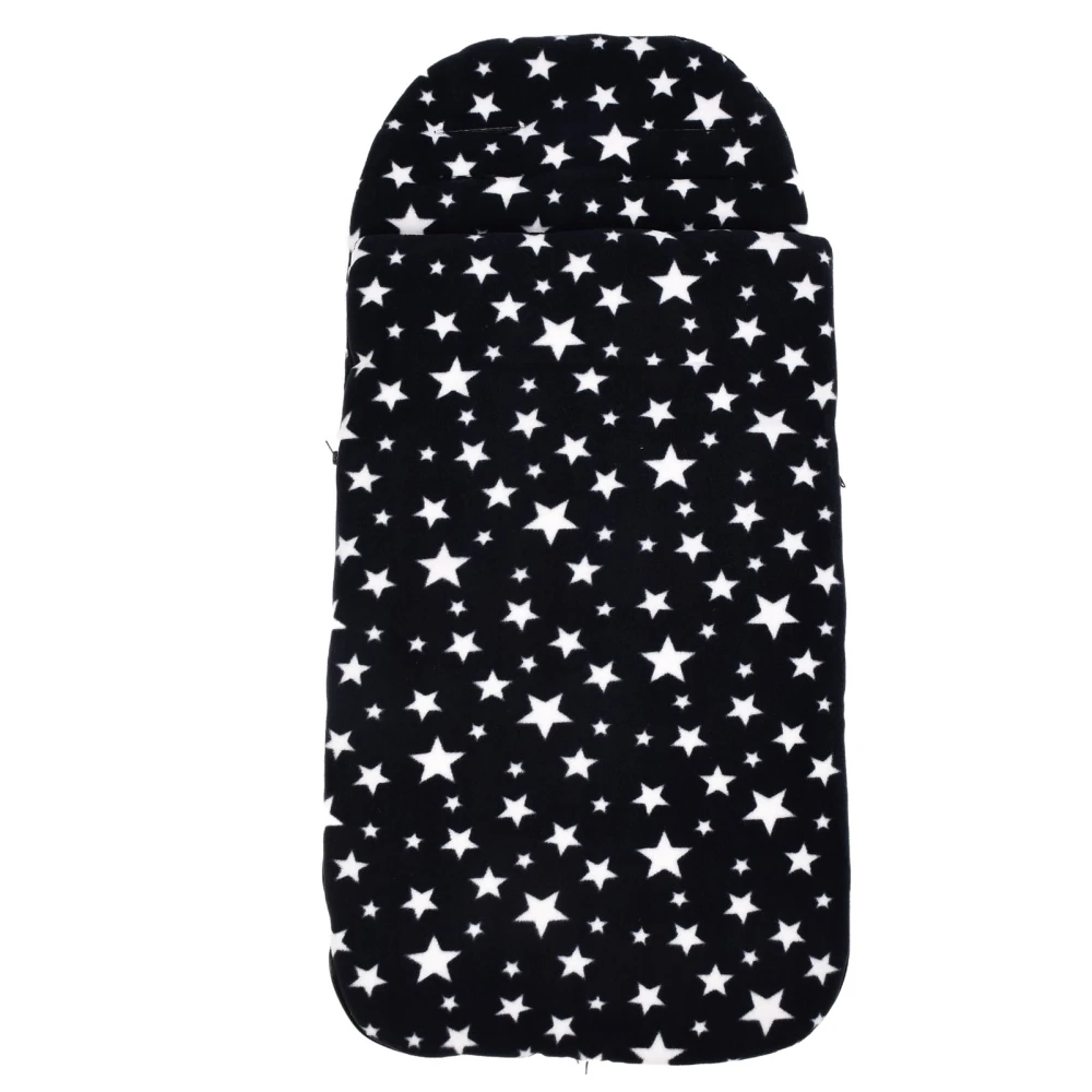 Baby Carriage Sleeping Bag Autumn Winter Multifunctional Stroller Warm Foot Cover Long Sleeping BagBlack Star