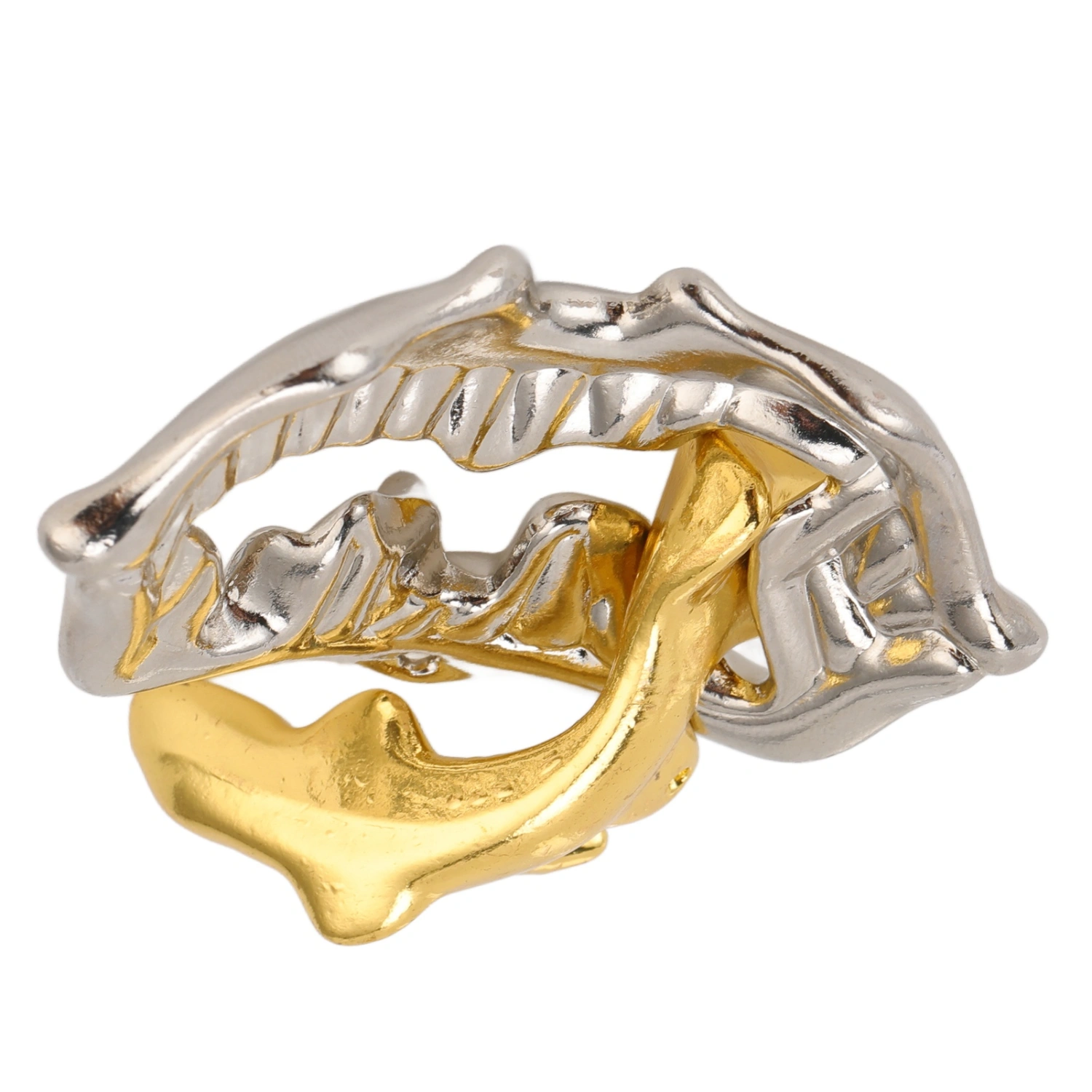 Alloy Brain Teaser Puzzles Adult Intelligence Buckle Puzzle Lock Toy Challenge Unlock GameMagic Mouth Fish
