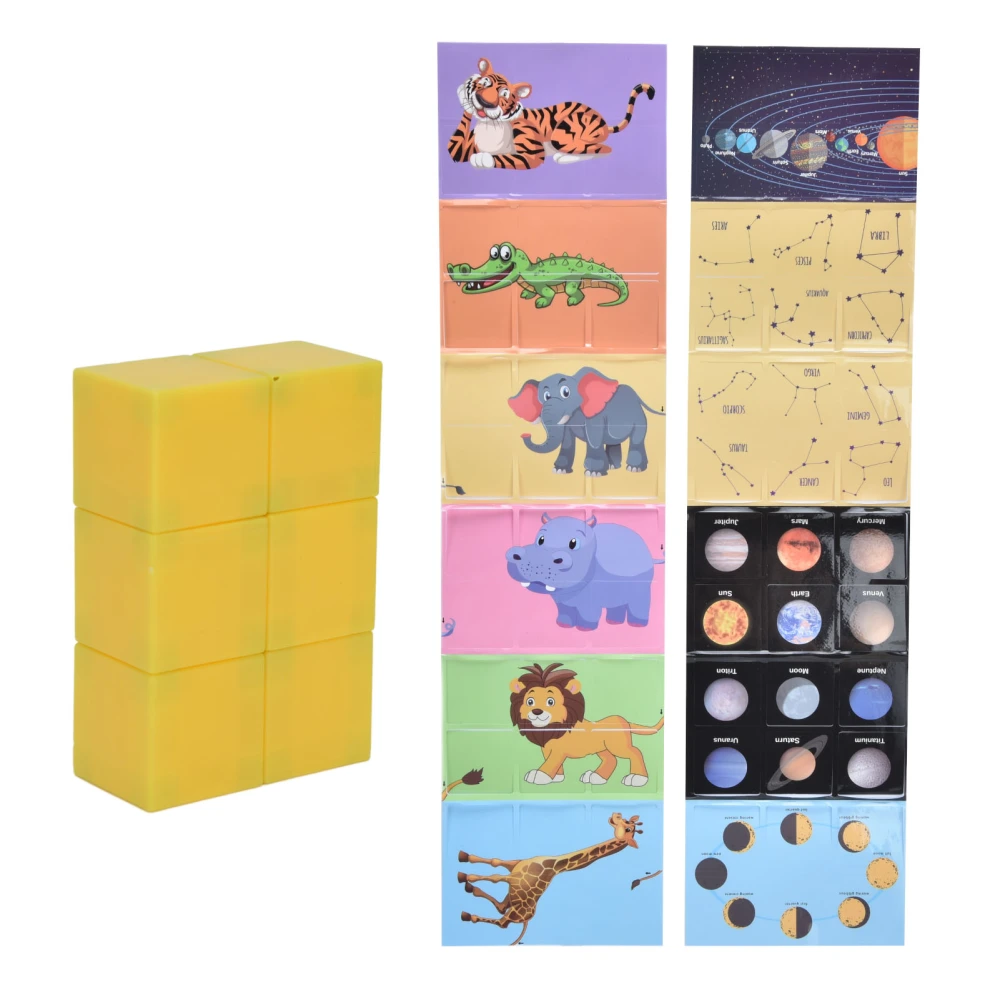 Kids Magnetic Puzzle Blocks Toy Mix Match Blocks Educational Stacking Magnet Building ToyAnimal Planet