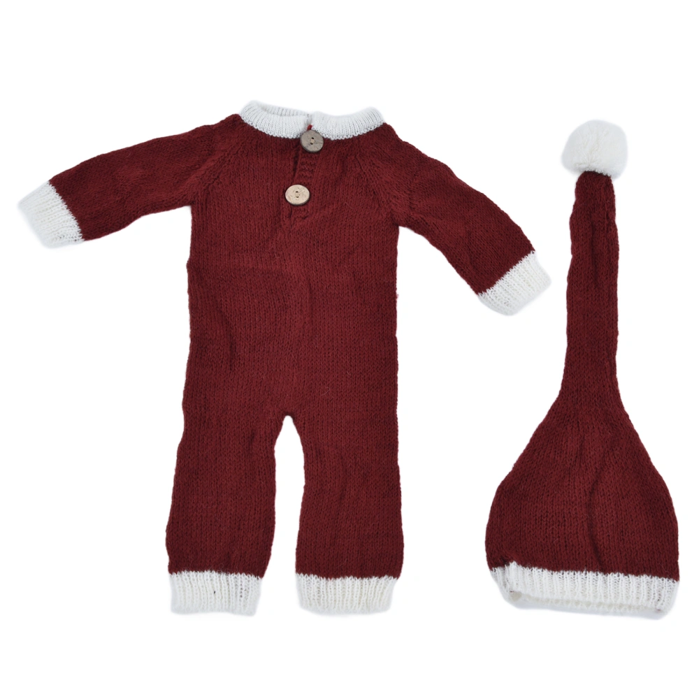 Breathable Baby Photography Photo Props Set Soft Mohair Jumpsuits Hat Costume for Newborn(Hat Jumpsuits )