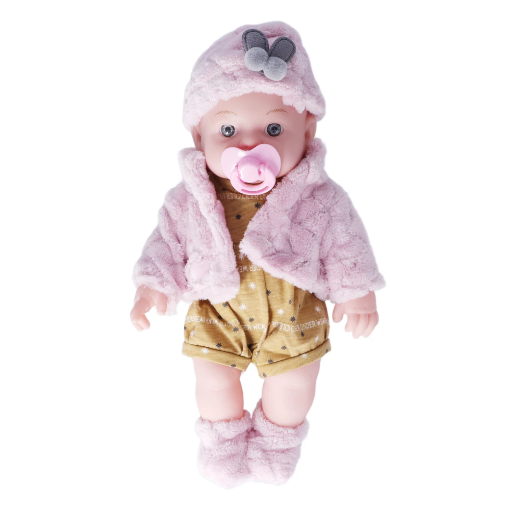 Realistic Reborn Baby Doll Fashion 12in Washable White Girl Soft Body Toy for Kids Birthday GiftQ12G-003C-026 Pink