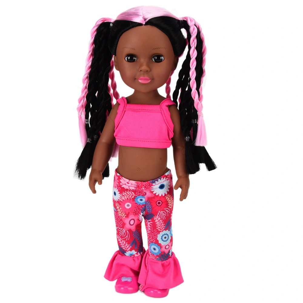 14in African Black Baby Girl Poseable Doll Fashion Costume Toy Festival Gift for Children Kids