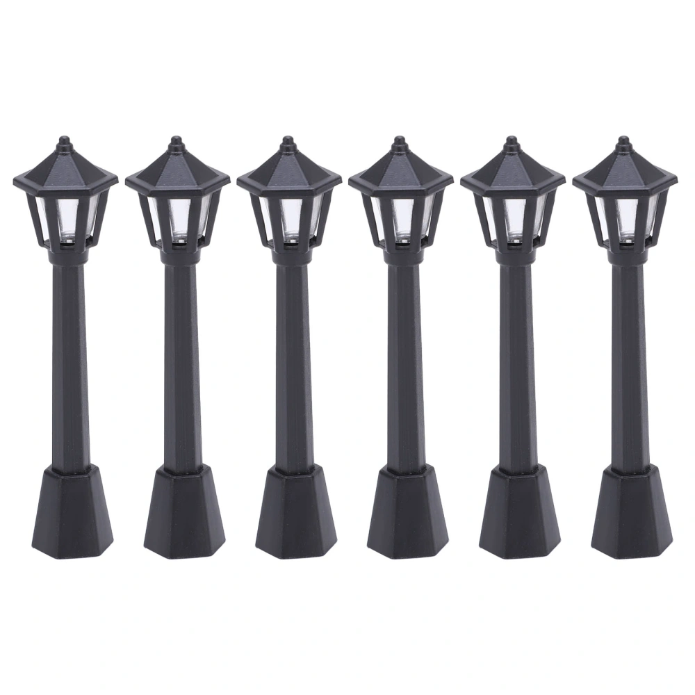 6 Pcs Mini Street Light Model Safe Microscopic Model Lights for Miniature Dollhouse