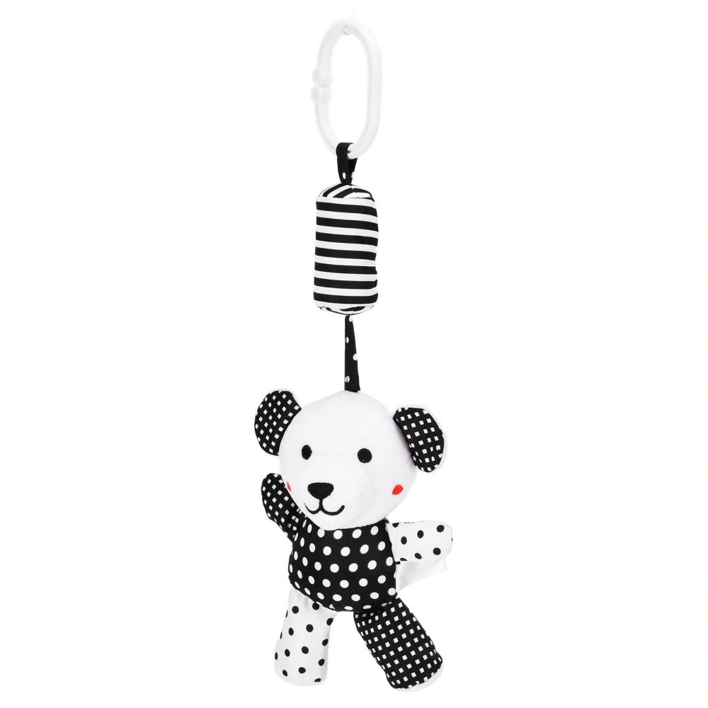 Baby Hanging Rattle Toys Black and White Stripe Stroller Plush Wind Chimes Toys for Infants Car Bed CribBear