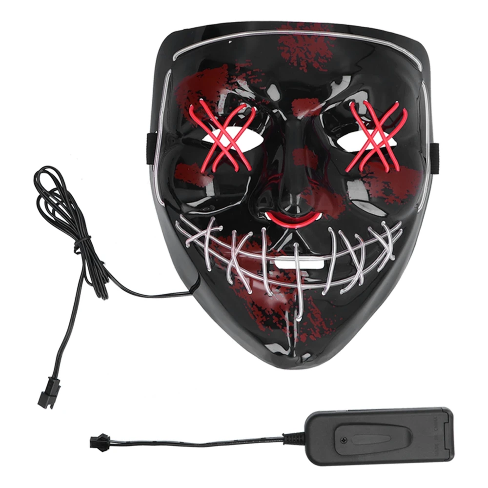 Halloween Glowing Mask 2 Color Cross 3 Modes Light Up Scary Purge Mask for Adults