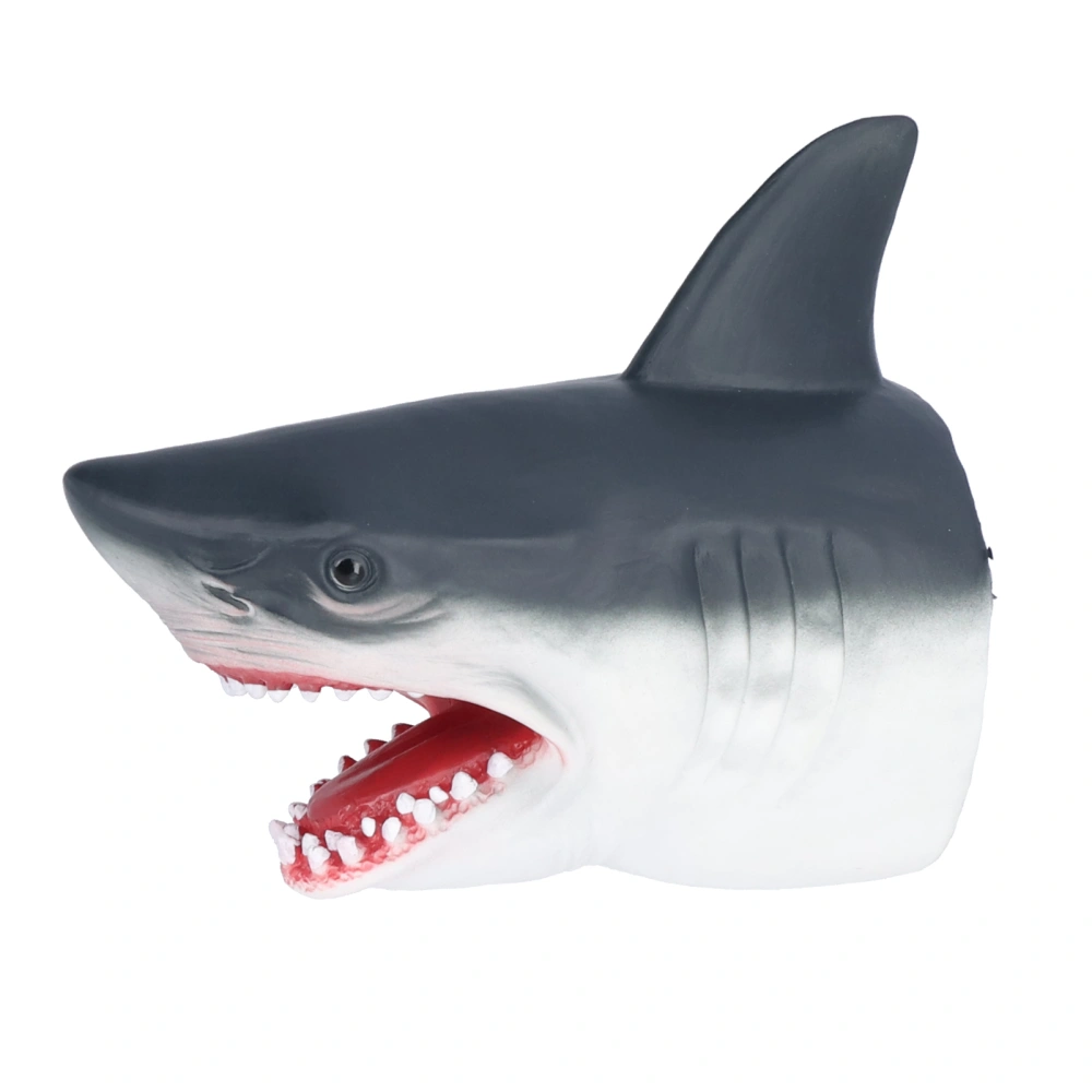 Shark Hand Puppet Realistic Soft Rubber Storytelling Role Play Shark Head Glove Toy for Kids