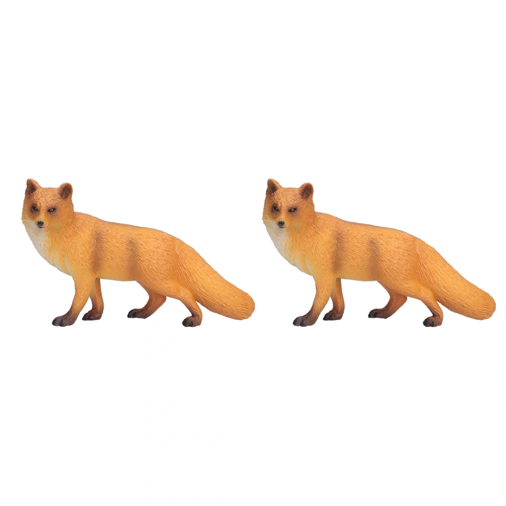 2pcs Realistic Fox Figure Wild Animal Model Toy Educational Presents for Children