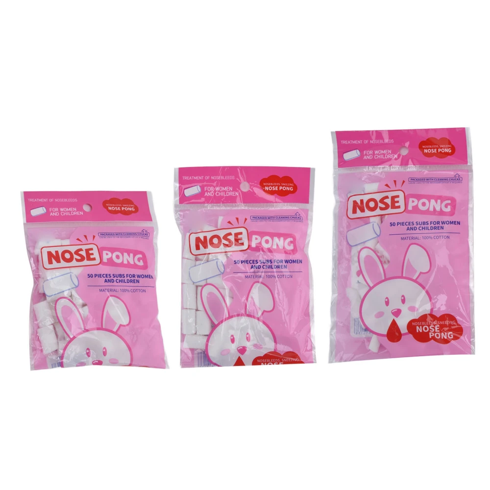 3 Bags Nose Cotton Pads Different Sizes Quickly Stop Bleeding Rolled Cotton Ball for Nosebleed