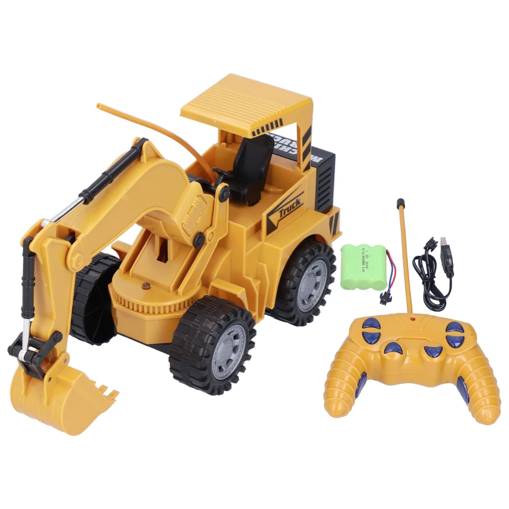 1:24 Simulation Remote Control Excavator Toy Pretend Construction Playset with LED Light