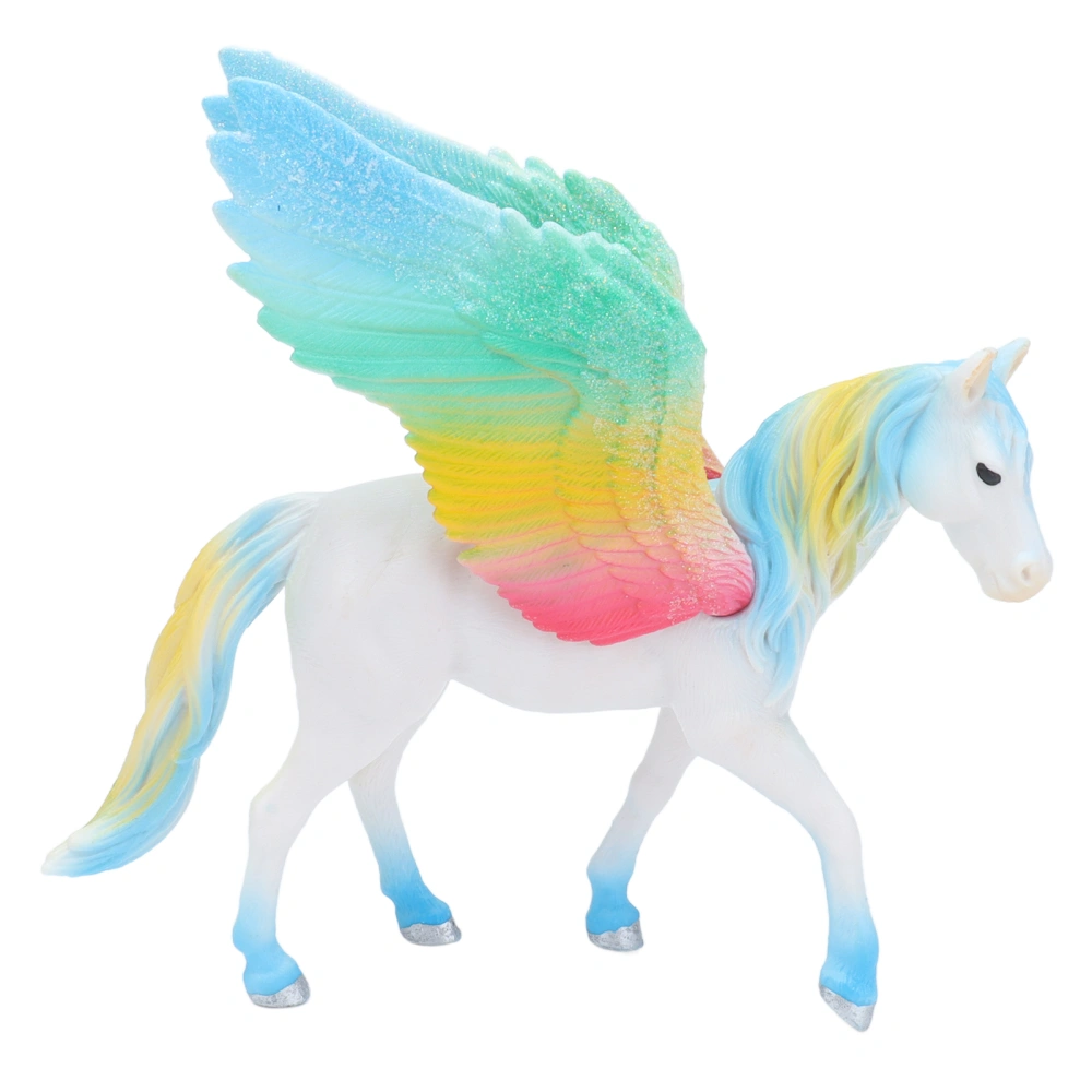 Horse Statue Colorful Plastic Simulation Horse Figurine with Wings for Children Home Decoration Birthday Gift