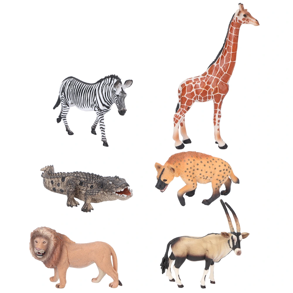 6Pcs Animals Toys Set Simulation Vivid Wild Jungle Zoo Plastic Animals Figures Ornaments