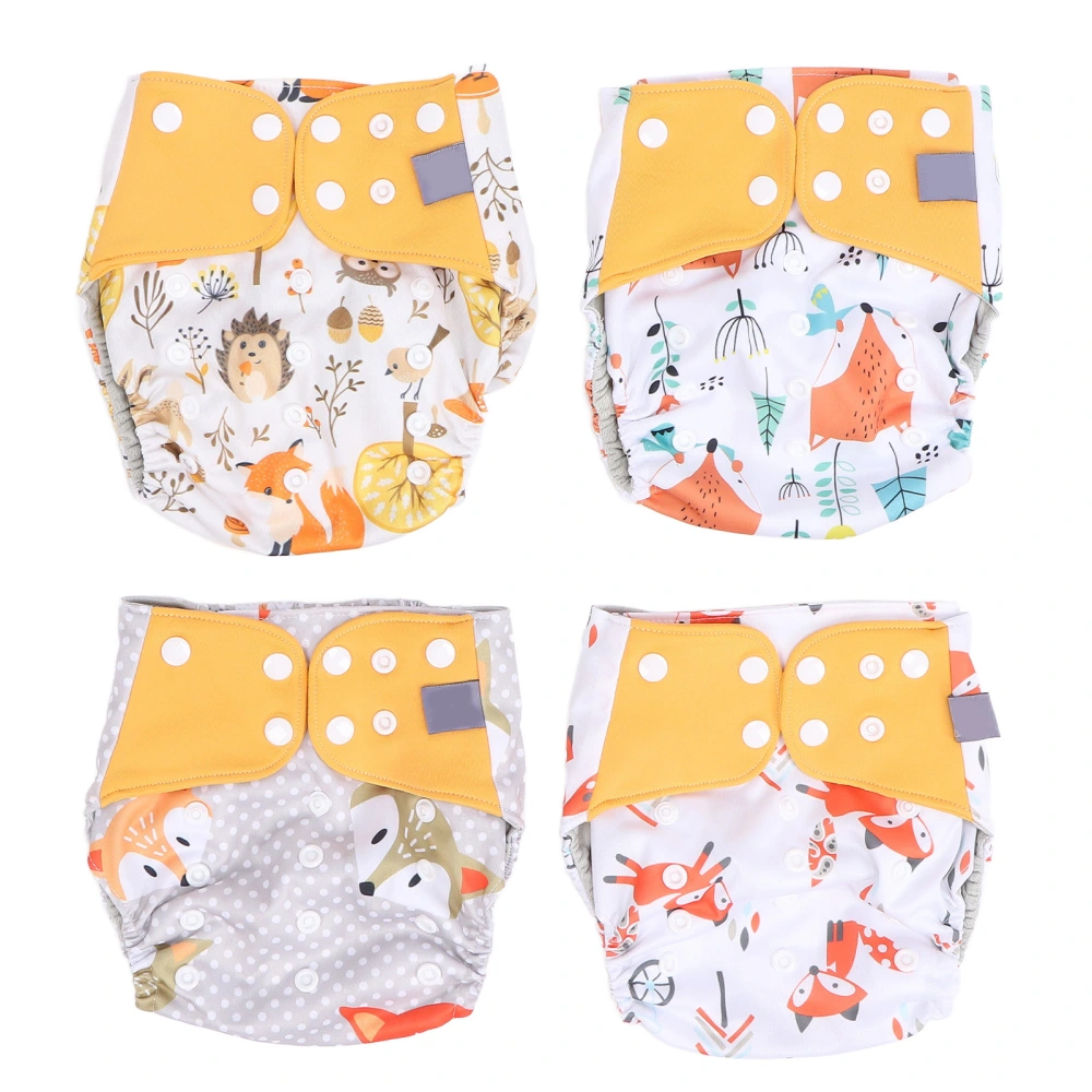 4pcs Baby Washable Diapers Reusable Waterproof Breathable Soft Pocket Cloth Nappies