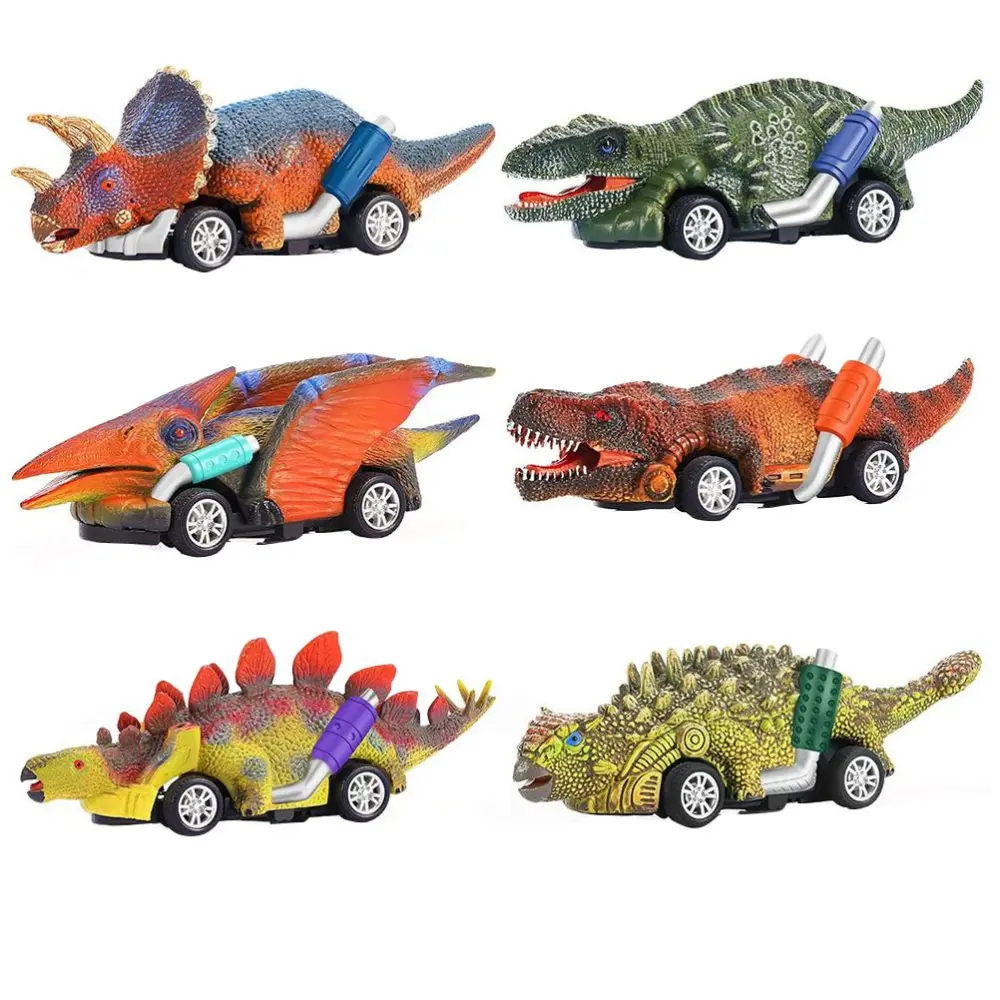 6PCS Dinosaur Car Toys Set for Children Aged 2-8 Pull Back Dinosaur Cars Toys Set Animal Dinosaur Vehicles Toy